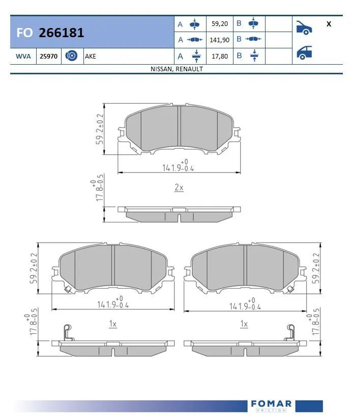 Brake Pad Set, disc brake